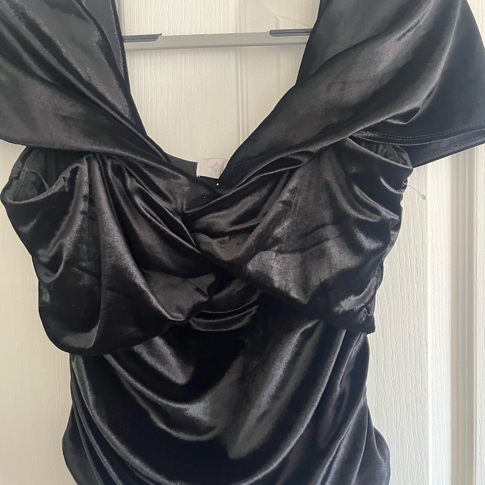 Wayf Black Satin Top